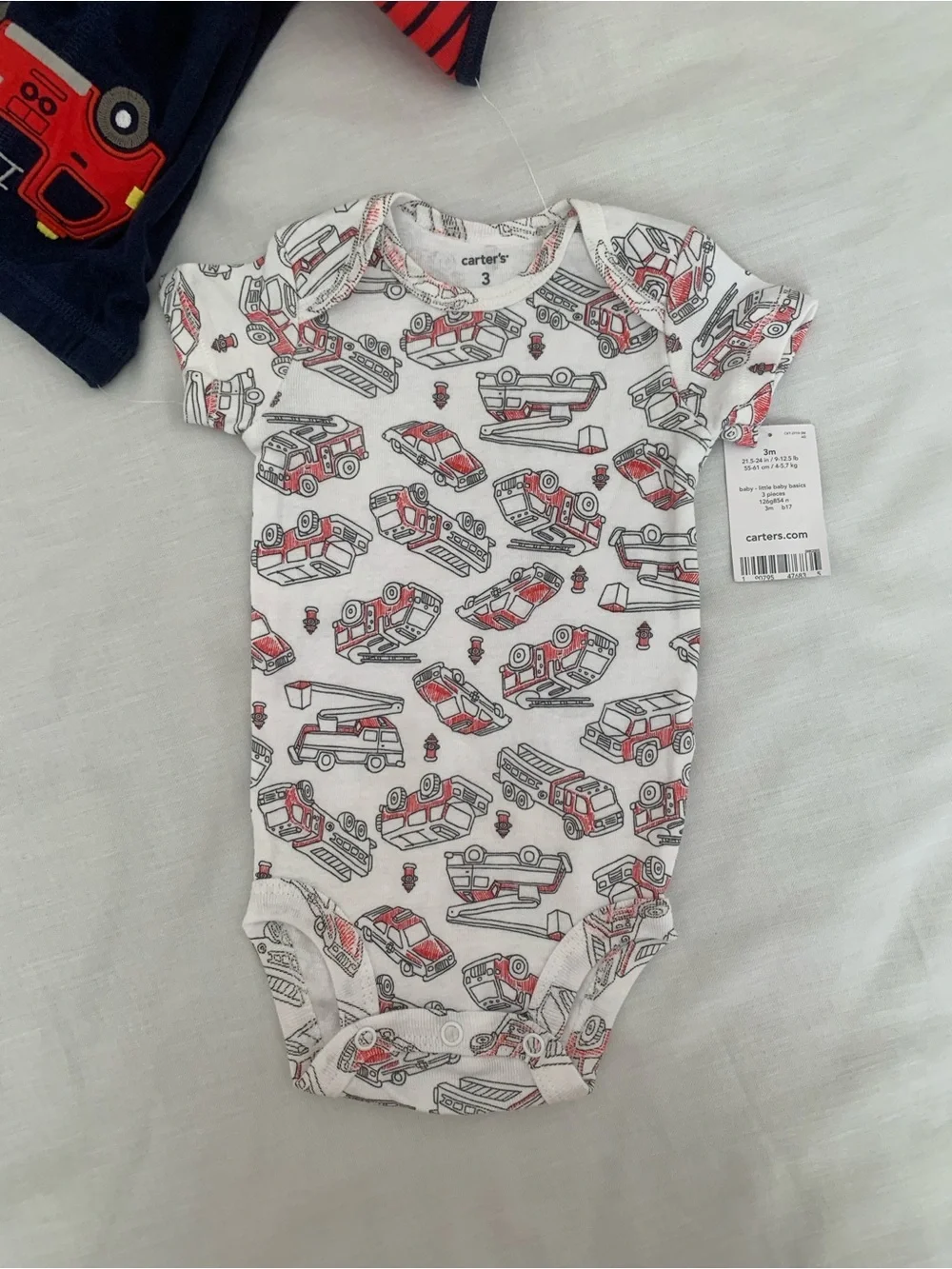 NWT Carter's Baby Boy 3pc Fire Truck Set 3M